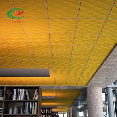 Los paneles de techo acústicos de la fibra de la insonorización ignifugan multicolor