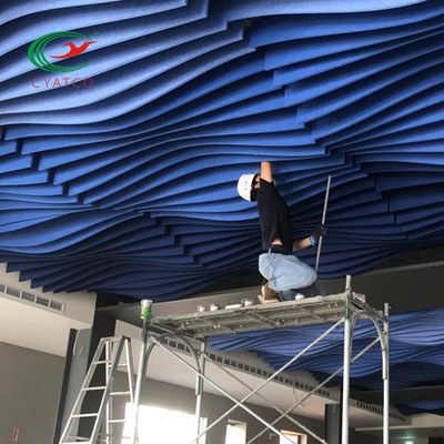 Los paneles de techo acústicos de la fibra de la insonorización ignifugan multicolor