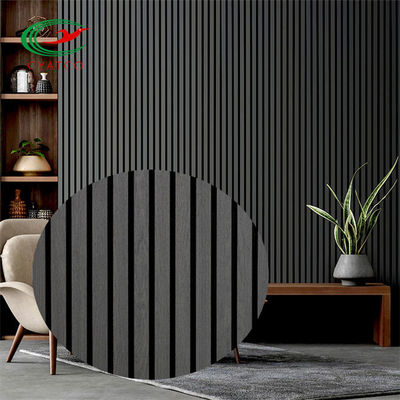 Los paneles de madera insonoros negros no tóxicos, pared acústica de madera multiusos