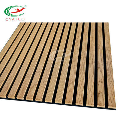 Listones de madera acústicos prácticos no tóxicos, los paneles acústicos de la chapa de madera a prueba de humedad