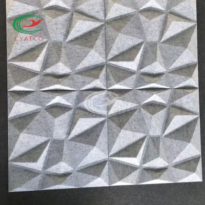 El panel acústico Mildewproof de la fibra de poliéster de la pared del diamante 3D inodoro