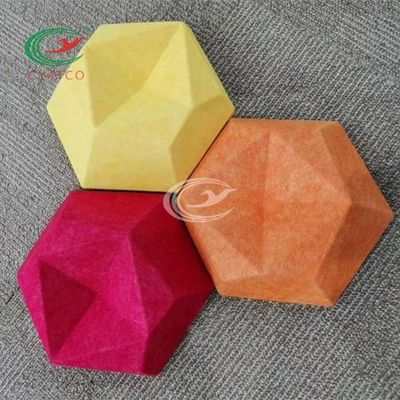 Colores multiusos insonoros del panel acústico de la fibra de poliéster 3D 48