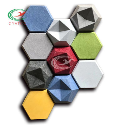 Colores multiusos insonoros del panel acústico de la fibra de poliéster 3D 48
