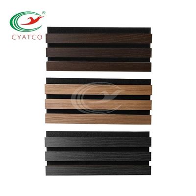 Elegante Pared de madera lineal de pizarra ligera y duradera fondo de TV de tablero de pared