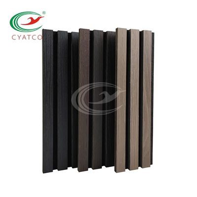 12 mm MDF Grill de madera gruesa paneles de pared Decoración interior Panel 3D compuesto de fibra de poliéster de madera