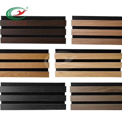 Grueso modificado para requisitos particulares acústico de madera curvado de los paneles de pared del surco