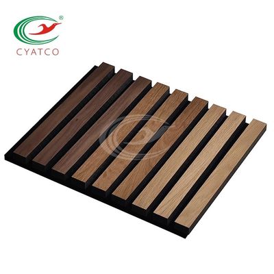 Elegante Pared de madera lineal de pizarra ligera y duradera fondo de TV de tablero de pared