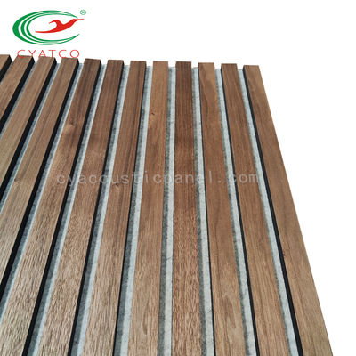 12 mm MDF Grill de madera gruesa paneles de pared Decoración interior Panel 3D compuesto de fibra de poliéster de madera