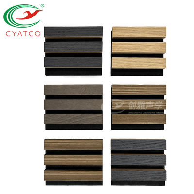 12 mm MDF Grill de madera gruesa paneles de pared Decoración interior Panel 3D compuesto de fibra de poliéster de madera