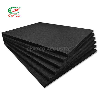 Panel de pared de fieltro negro de 12 mm Rectángulo acolchado a prueba de sonido para decoración de oficinas