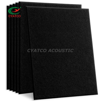 Panel de pared de fieltro negro de 12 mm Rectángulo acolchado a prueba de sonido para decoración de oficinas