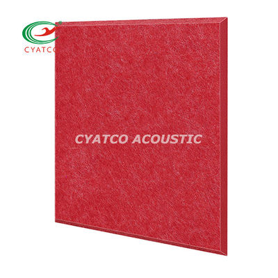 9mm Rojo Polyeater Fibra Stop Ecoes Feltro Paneles de pared con bordes abovedados Acolchado a prueba de sonido