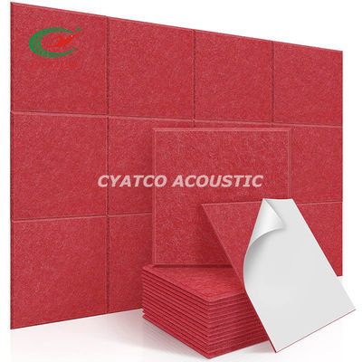 9mm Rojo Polyeater Fibra Stop Ecoes Feltro Paneles de pared con bordes abovedados Acolchado a prueba de sonido