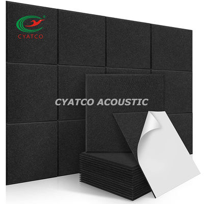 Control de reverberación paneles de pared de feltro inodoros de 9 mm negro paneles acústicos de fibra de poliéter