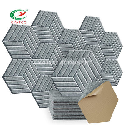 Panel acústico hexagonal de alta densidad de fibra de poliéster para oficinas